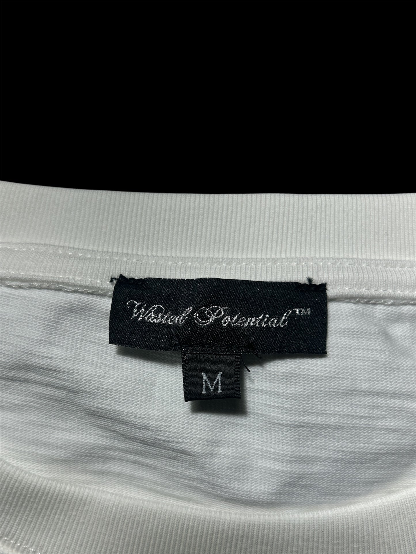Cropped Distressed Logo Tee