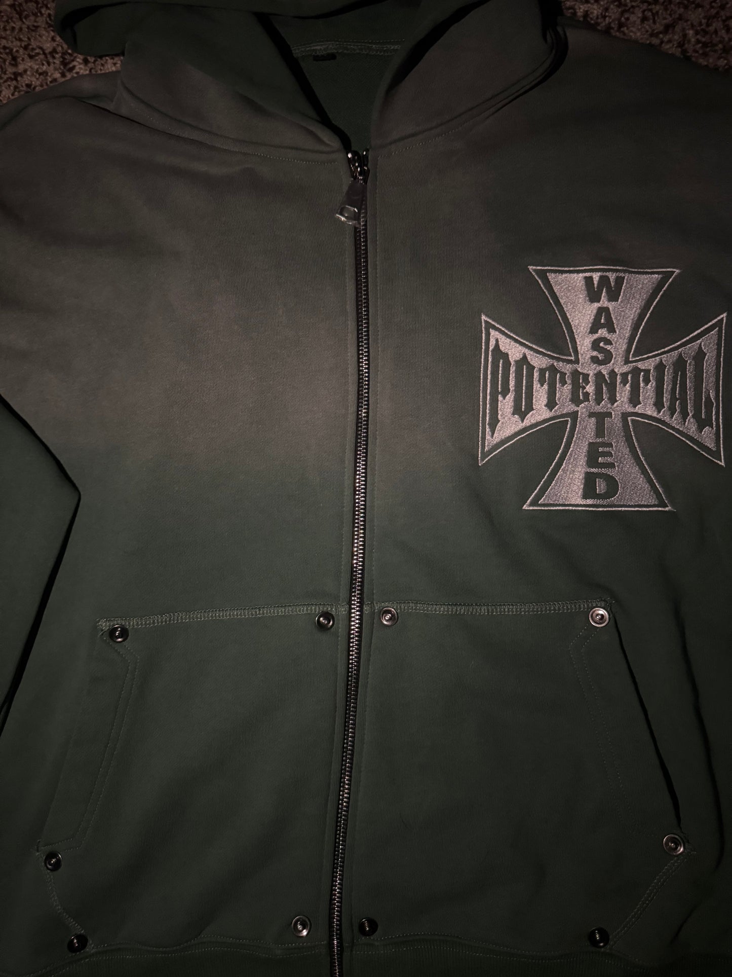 Studded Iron Cross Hoodie