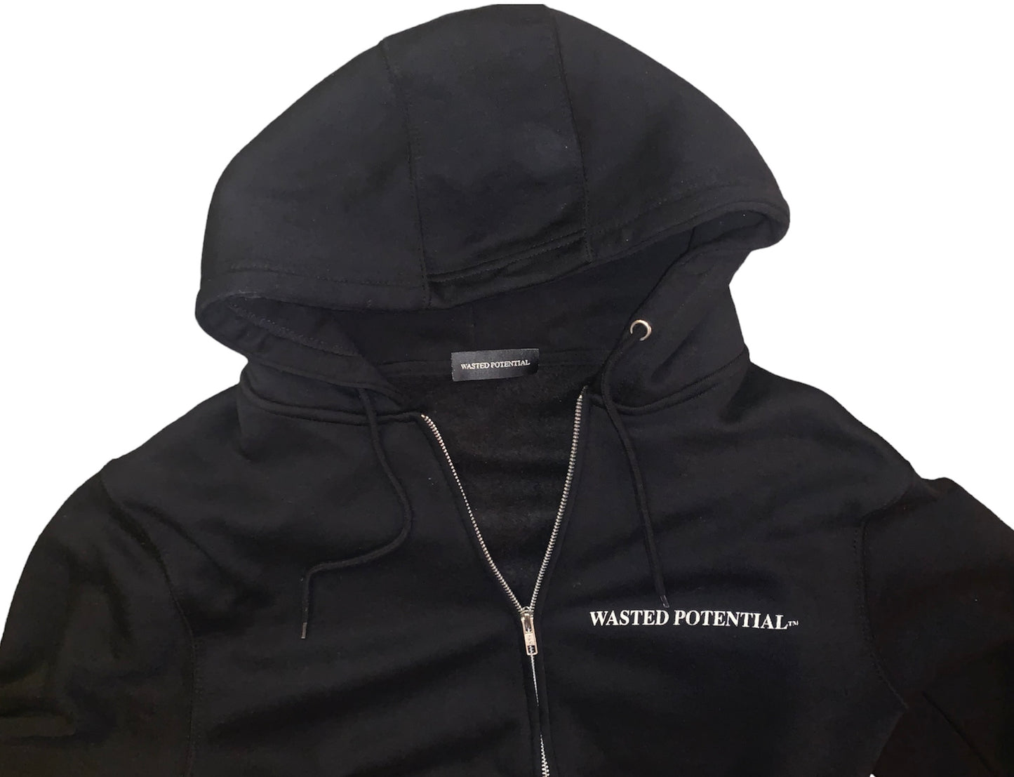 WASTED POTENTIAL Double-Knit Noir Full-Zip Hoodie