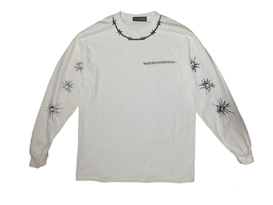 WASTED POTENTIAL Barbed-Wire Long Sleeve Tee